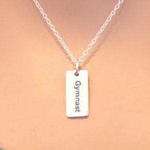 Sterlingzilveren turnster woord bedelketting, sterlingzilveren turnster bedelketting, turnster ketting, cadeau voor turnster, turnen