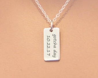 Sterling Silver Gotcha Day Necklace: Adoption Gift