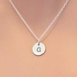 Tiny Lowercase A Charm Necklace Sterling Silver, Minimalist A Letter Necklace, Little A Initial Necklace, Initial A Necklace Silver, Tiny A
