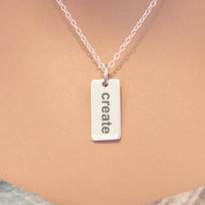 Sterling Silver Create Charm Necklace - Choose Your Font, Create Necklace, Create Pendant Necklace, Create Charm Necklace, Artist Necklace