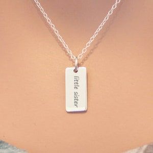 Sterling Silver Little Sister Necklace, Little Sister Charm Necklace, Little Sister Pendant Necklace, Little Sister Jewelry, Sister Gift