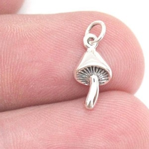 Sterling Silver Mushroom Charm, Mushroom Charm, Woodland Mushroom Charm, Silver Mushroom Woodland Charm, Mushroom Pendant, Silver Mushroom
