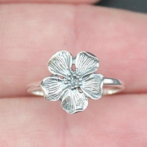 スターリングシルバーの桜の花のリング、スターリングシルバーのシングル桜の花のリング、シルバーの桜のリング、桜のリング