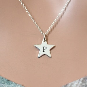 Sterling Silver Capital P Star Charm Necklace, Silver Capital P Star Charm Necklace, Capital P Star Charm Necklace, P Star Charm, P Pendant