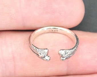 Adjustable Sterling Silver Bone Ring: Open Band