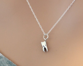 Sterling Silver Tooth Necklace: Realistic Dental Charm