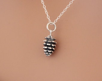 Sterling Silver Pinecone Pendant Necklace