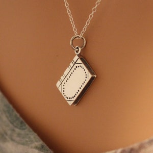 Sterling Silver Realistic Book Pendant Necklace