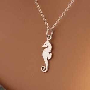 Sterling Silver Seahorse Charm Necklace, Simple Seahorse Necklace, Seahorse Necklace, Sea Horse Necklace, Silver Seahorse Charm Necklace