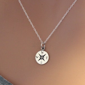 Sterling Silver Tiny Compass Charm, Compass Charm, Travel Charm, Traveling Charm, Sisterhood of the Traveling Charm Necklace, Explore Neckla