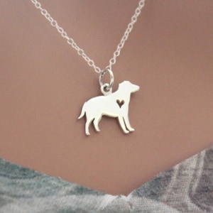 Sterling Silver Silhouetted Labrador Retriever Charm Necklace, Silver Golden Retriever Charm Necklace, Golden Retriever Necklace, Dog Charm