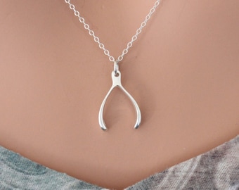 Sterling Silver Wishbone Necklace: Good Luck Charm