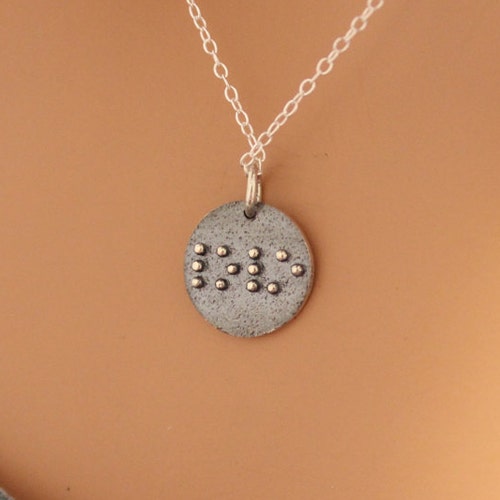 Love Braille Charm or Necklace in Sterling Silver Braille - Etsy