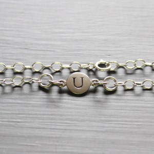 Sterling Silver Simple U Initial Bracelet, Silver Stamped U Bracelet, Stamped U Initial Bracelet, Small U Initial Bracelet, U Bracelet
