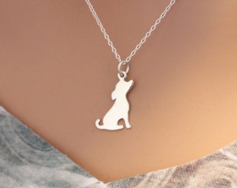 Sterling Silver Dog Charm Silhouette Necklace