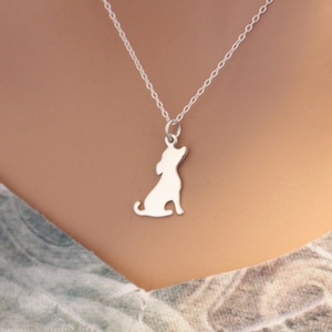 Sterling Silver Dog Necklace, Sterling Silver Puppy Necklace, Puppy Necklace, Silhouette Dog Necklace, Dog/Puppy Necklace, Style #A2