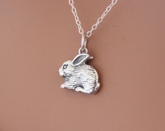 Sterling Silver Bunny Rabbit Charm Necklace