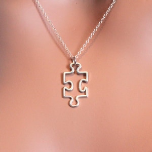 Sterling Silver Autism Awareness Puzzle Piece Charm Necklace, Autism Awareness Necklace, Puzzle Piece Necklace, Puzzle Charm Necklace
