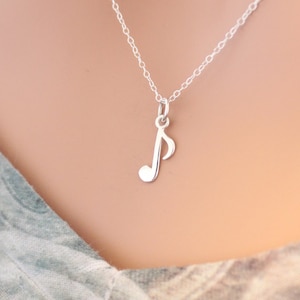 Sterling Silber Musik Note Halskette: Minimalist Charm Anhänger