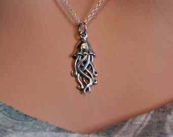 Sterling Silver Jellyfish Pendant Necklace: Ocean Charm