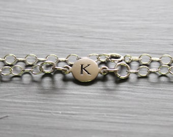 K Initial Chain Bracelet