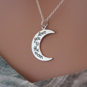 Sterlingzilveren Love You to the Moon-hangerketting