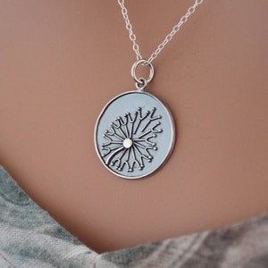 Sterling Silver Dandelion Pendant Necklace, Make a Wish Dandelion Pendant Necklace, Make a Wish Dandelion Necklace, Dandelion Necklace