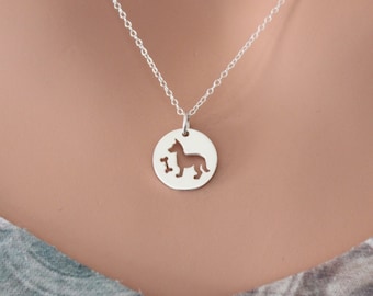 Sterling Silver Dog Charm Necklace: Puppy Cutout Pendant