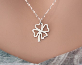 Sterling Silver Four Leaf Clover Necklace: Lucky Charm