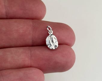 Sterling Silber Kaffeebohne Charm: Kaffeeliebhaber Anhänger