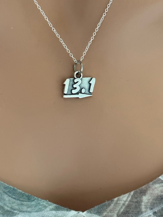 Half Marathon Running Charm 13.1 Antiqued Sterling Silver - Made in the USA Half Marathon Running Charm 13.1 Antiqued Sterling Silver - Made in the USA