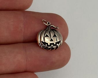Ciondolo A Clip In Argento 925 - Zucca Di Halloween Jack-o'-lantern - Jewellerybox - Foto 3
