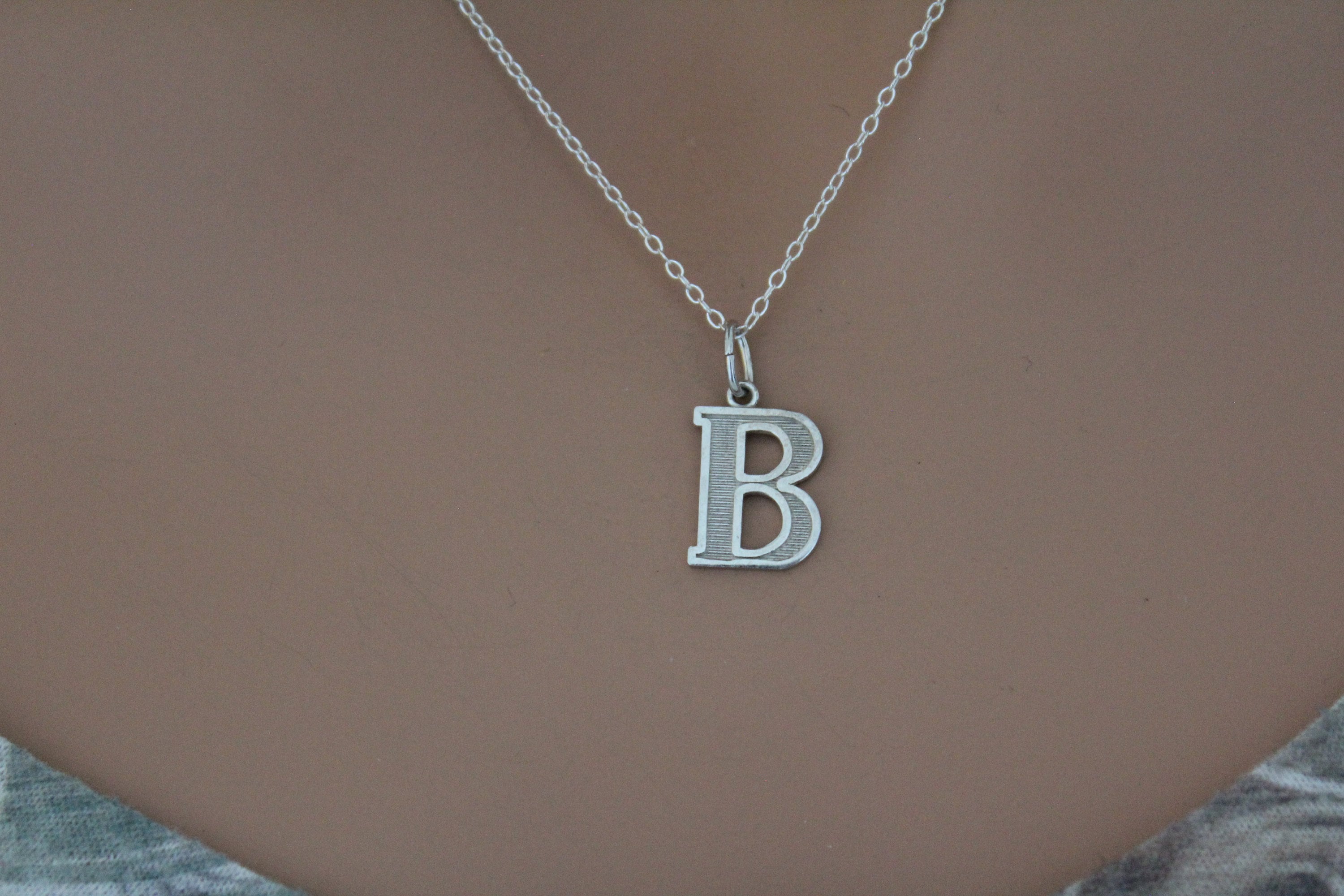 Initial Charm Necklace Sterling 