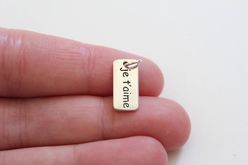 Je T/'aime Charm I Love You in French Charm I Love You in French Pendant Je T/'aime Pendant Sterling Silver Je T/'aime I Love You Charm