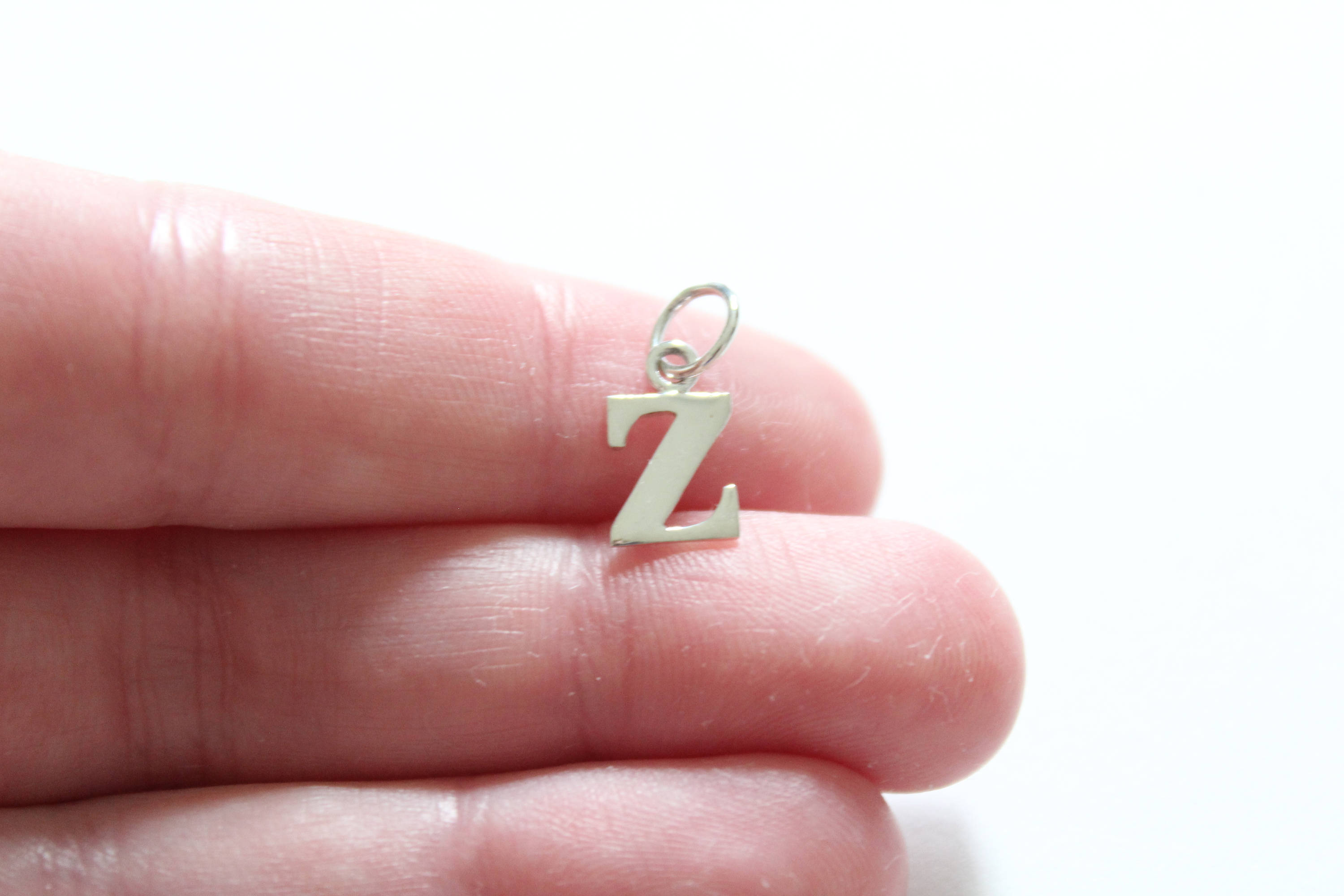 Sterling Silver Lowercase Z Initial Charm Z Initial Large Z Etsy
