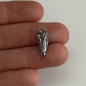 Sterling Silver Alligator Skull Charm, Sterling Silver Alligator Skull Pendant, Silver Alligator Skull Charm, Silver Alligator Skull Pendant