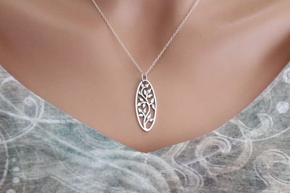 Sterling Silver Openwork Tree of Life Pendant Necklace Sterling Silver Openwork Tree of Life Pendant Necklace