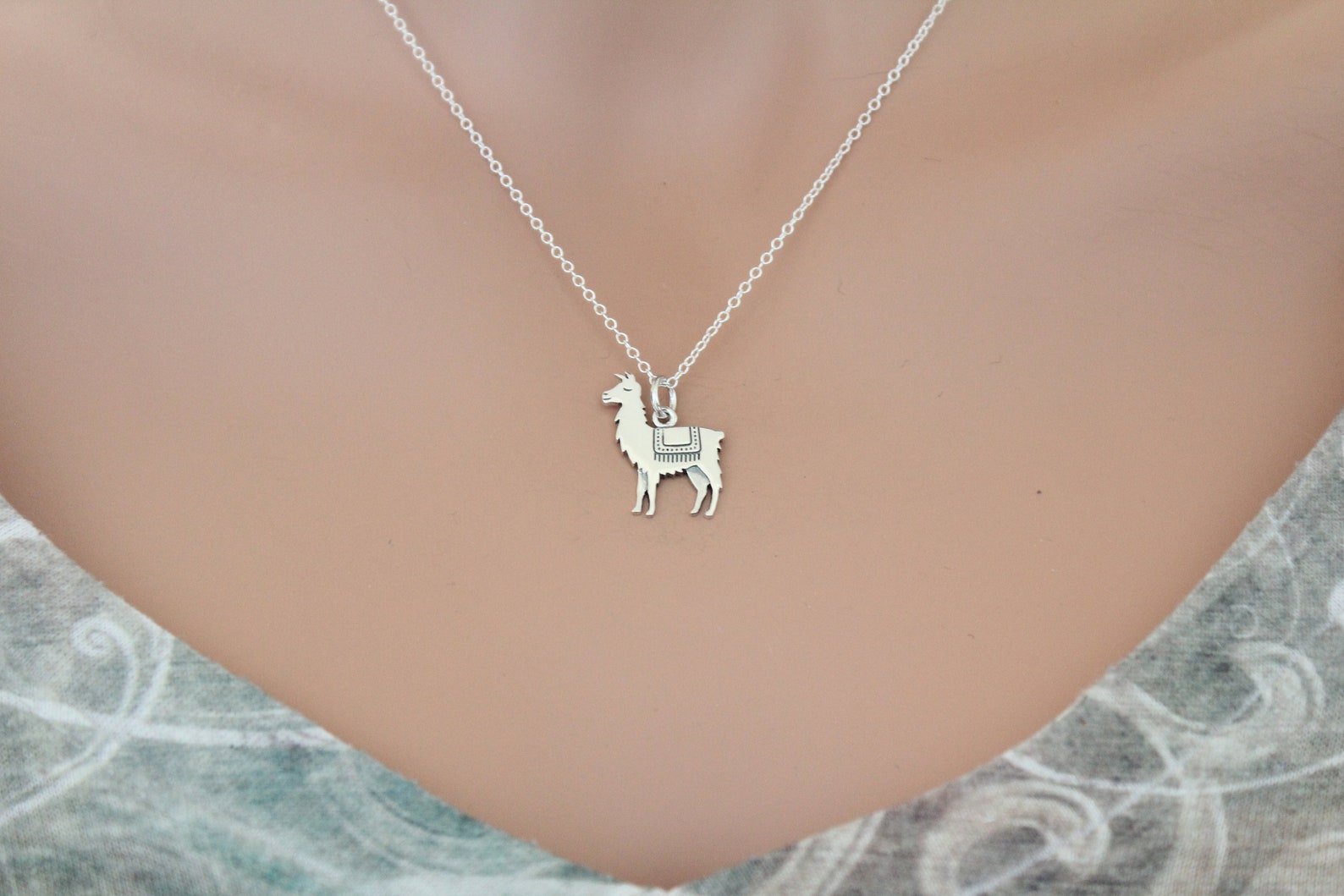 Llama necklace sterling silver Clearance