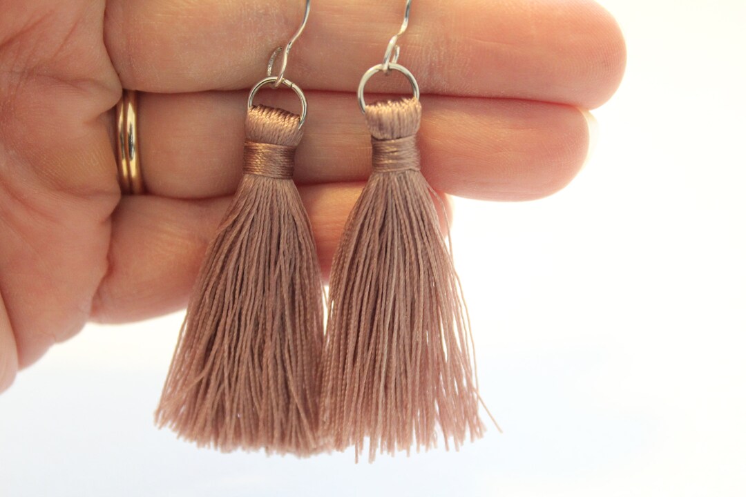 Mauve tassel earrings Clearance