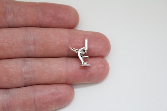 Microscope Charm 3-D Sterling Silver - Made in the USA Microscope Charm 3-D Sterling Silver - Made in the USA
