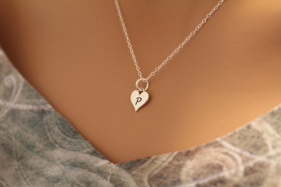 Handmade Personalized initial Heart Necklace – Petite Boutique