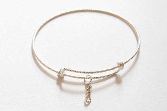 Sterling Silver Bracelet With Sterling Silver Cursive J Charm