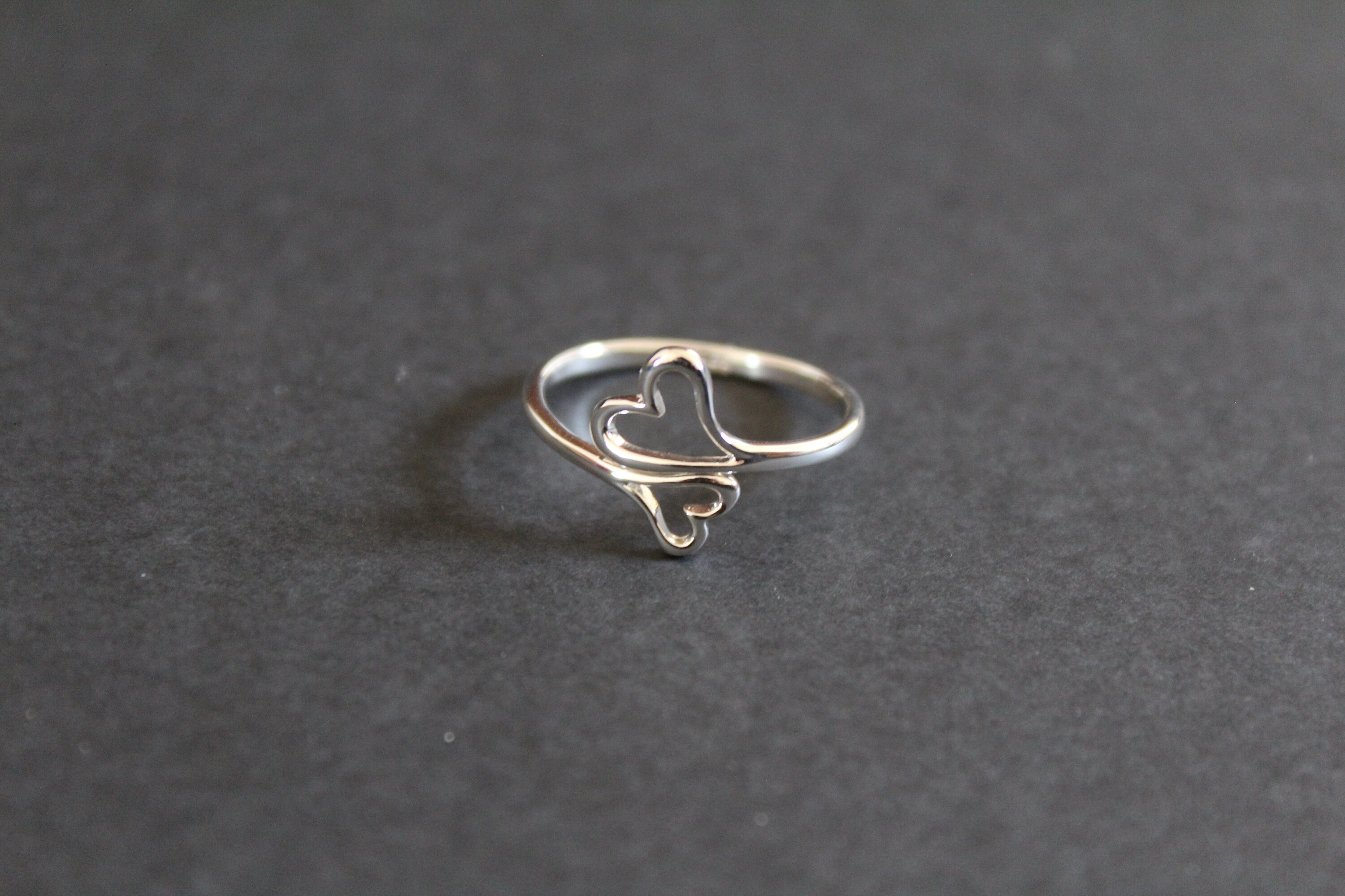 【BLACKPURPLE】23FW★ silver925 heart rail ring 925 Sterling Silver Heart Shape Orion Nebula Ring for Women