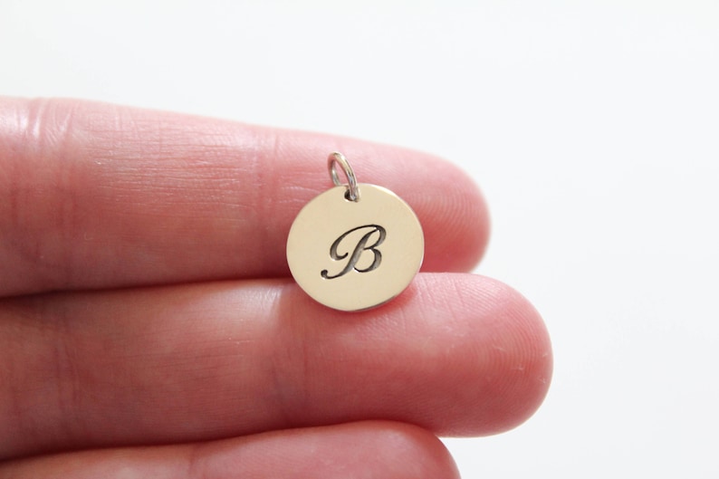 Letter B Charm Letter B Pendant Large B Letter Charm Cursive B Initial Pendant B Charm Sterling Silver Cursive Circular B Initial Charm