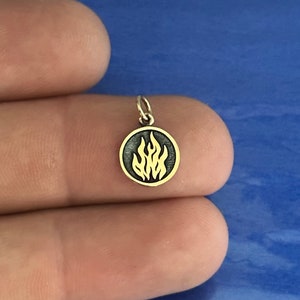 Bronze Feuerelement Charm: Sterling Silber Anhänger