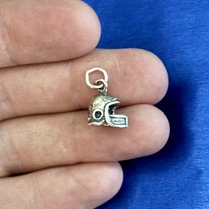Sterling Silver Oxidized Football Helmet Charm, Sterling Silver Oxidized Football Helmet Pendant, Silver Oxidized Football Helmet Charm
