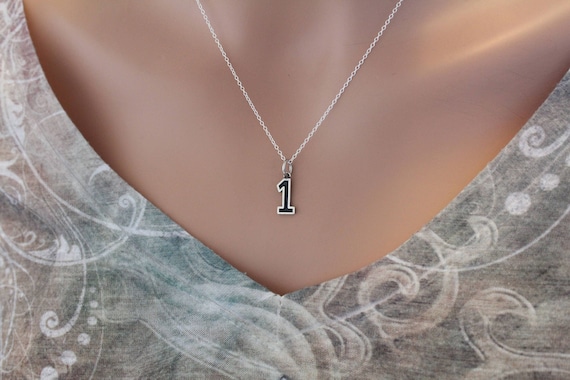 Buy Sterling Silver Oxidized Number 1 Charm Necklace, Sterling Silver  Oxidized Number 1 Pendant Necklace, Silver Oxidized 1 Charm Necklace Online  in India - Etsy
