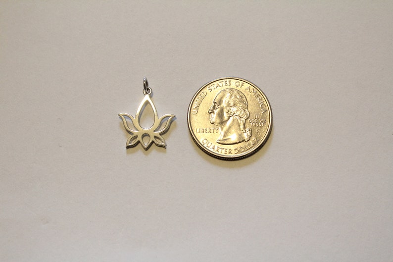 Sterling Silver Lotus Blossom Charm Lotus Blossom Charm Beautiful Lotus Flower Charm Sterling Silver Lotus Pendant Lotus Flower Pendant