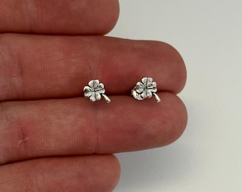 Sterling Silver Four Leaf Clover Earrings: Lucky St. Patrick's Day Jewelry