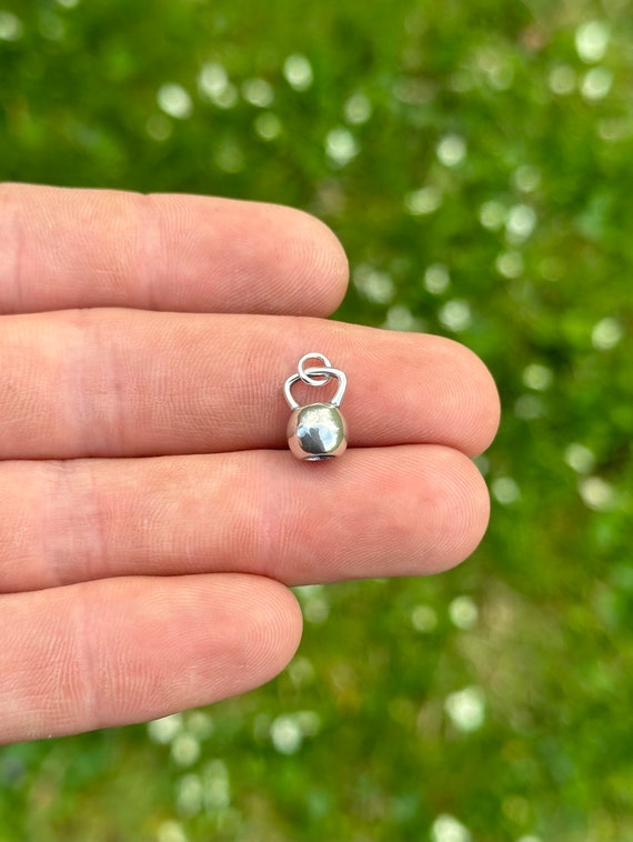 Kettleball Charm Sterling Silver Oxidized Finish Kettleball Charm Sterling Silver Oxidized Finish